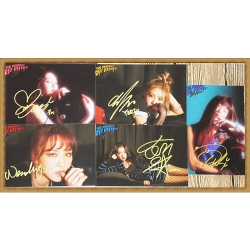 Hand signed THE PERFECT RED VELVET autographed photo 5 photos set K-POP 6 inches free shipping 022018A