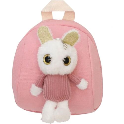 Nylon Kids Kindergarten School Bags Children Backpacks Plush Rabbit Book Bags for Baby Girls Boy Cartoon Toddler School Backpack