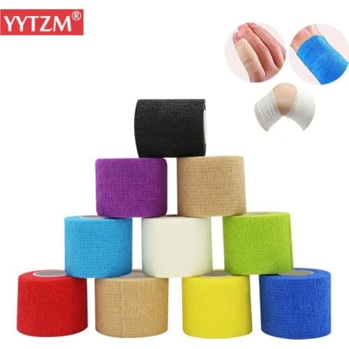 NonWoven Fabric Self Adhesive Elastic Bandage Can Tear Chromatic Solid Color Pet Joint Fixed Movement Muscle Sport Flexible Tape