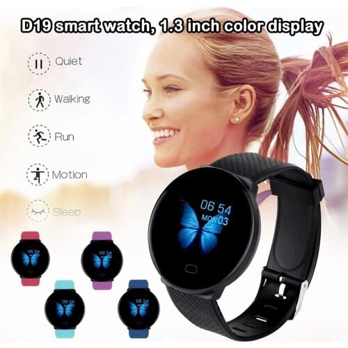 2021 D19 Smart Watch Women Heart Rate Blood Pressure Health SmartWatch Men Bluetooth Watch Wristband Fitness Tracker Reloj