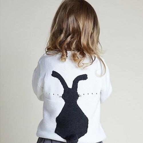 New 2019 Spring Autumn Bobo Style Girl Boys Sweater Baby Girl Pullover Sweater Kids Boutique Knitted Wool Cartoon Rabbit Sweater