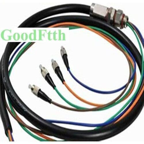 Fiber Optic Armoured Armored Pigtail Waterproof Anti-bite PE FC/UPC SM 4 cores GoodFtth 20-50m