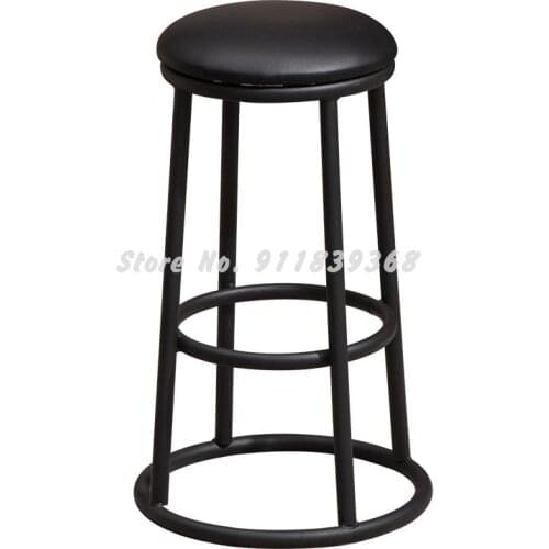 High stools, bar stools, iron art, household milk tea bar, cashier counters, mobile phone shops, heightened round modern minimal
