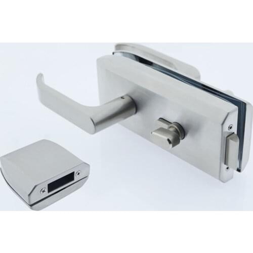 10-15mm Glass Door Lock Stainless Steel Sliding Handle Door Lock for Glass Office Bathroom Bedroom Balcony Home Security