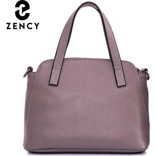 Zency Womens Genuine Leather Crossbody Bag Classic Simple Retro Lady Handbag High Quality Casual Small Tote Shoulder Bags Shell