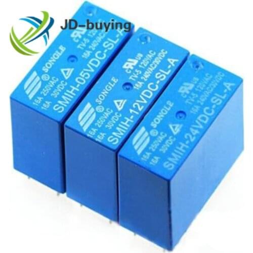 100PCS Power relays SMIH-05VDC-SL SMIH-12VDC-SL-A SMIH-24VDC-SL-A 5V 12V 24V 16A 6PIN A group of normally open