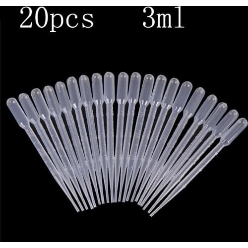 20pcs 3ml Disposable Pipettes Plastic Squeeze Transfer Pipettes Dropper For Silicone Mold UV Epoxy Resin Craft Jewelry Making