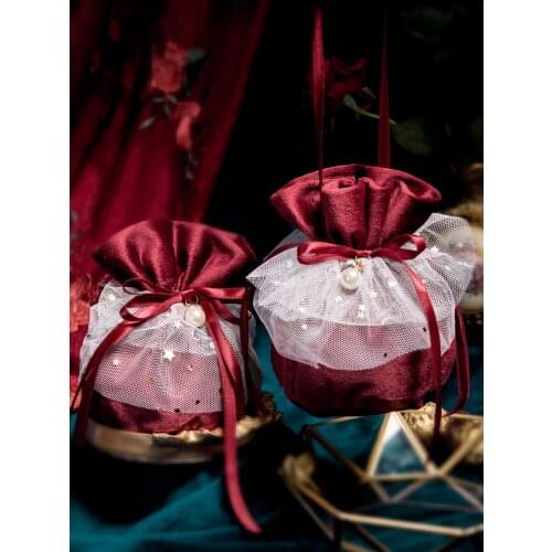 30Pcs Hand Flannel Gift Bag Wedding Candy Box Baby Shower Favors Gift Boxes Wholesale Packaging Bags Party Supplies