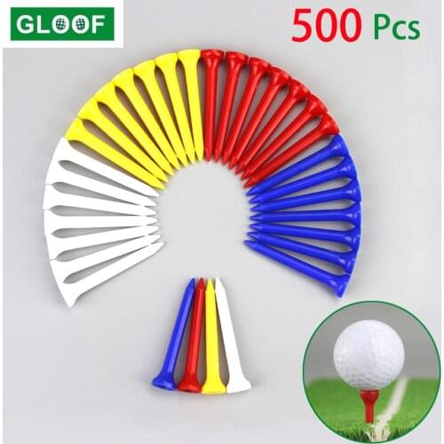 500Pcs=10Set PE Plastic Golf Training Tees Club Driving Range Hitting Trainer Ball Nails Golfer Accessories