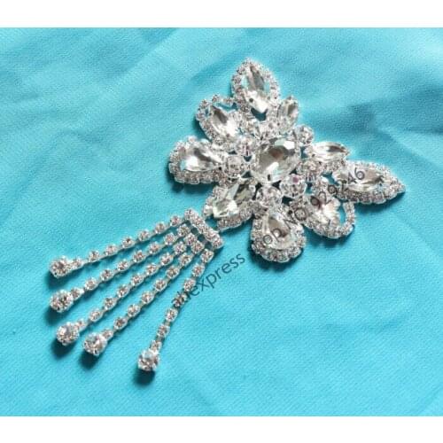 Free shipping 2pcs/lot cute fancy butterfly-knot crystal rhinestone applique sewing for bridal wedding dress gown hat decoration