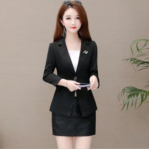 Big Size Blazer Women Suit New 2021 Blazers Womens Suits Short Slim Coat Female Jacket Spring And Autumn Womens Clothing Black