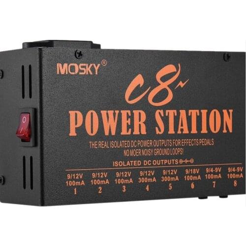 C8 Power Station guitar effect pedal power supply Isolated 8 Outputs 4-9V,12V,18V Power For 8 Pedal-Internal toroidaltransformer