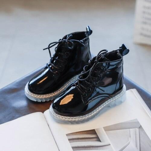 2020 new autumn shoes boys patent leather waterproof boots kids for girls winter kids boots 3 4 5 6 7 8 9 10 to 12 years