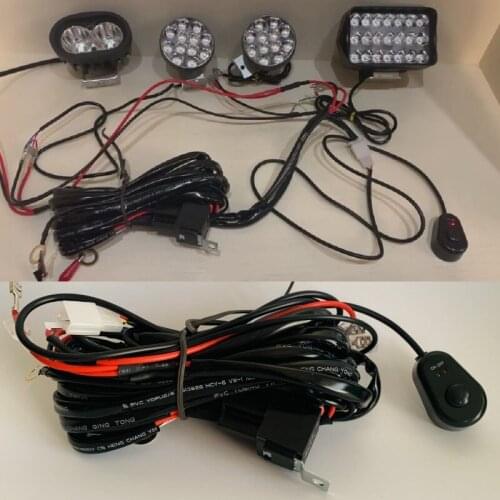 12v 180w / 24v 360w Universal Car light lamp ON/OFF Power switch Relay harness Wiring cable kit for Led HID Spotlight Fog lights