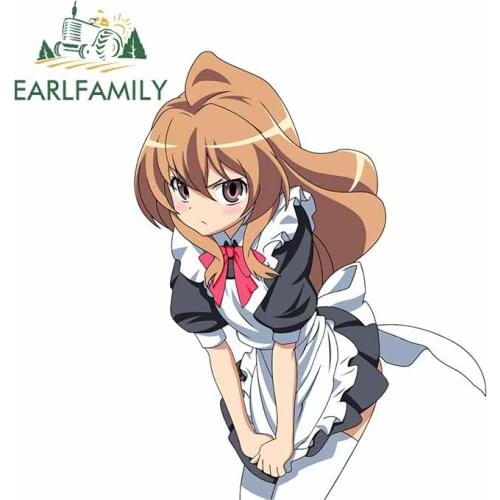 EARLFAMILY 13cm x 10.4cm for Toradora Refrigerator Car Stickers Vinyl Material Decal Air Conditioner Motorcycle Car Bumper Decor