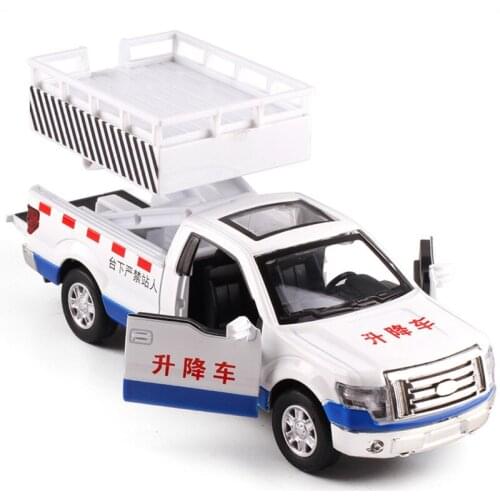 Die Casts Collectible Model Cars Flashing Alloy Fire Rescue Car 1:32 Fire-Fighting Truntable Ladder Vehicle Toys for Children