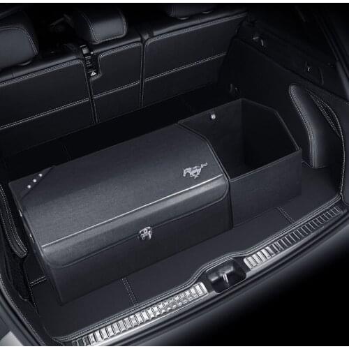 For Ford Mustang Shelby Microfiber Leather Trunk Multifunction Storage Box Car Accessories Interior Modification