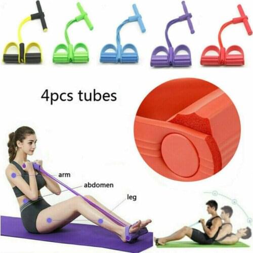 Resistance Bands Fitness Gum 4 Tube Latex Pedal Exerciser Sit-up Pull Rope Expander Elastic Bands Yoga equipment Pilates Workout