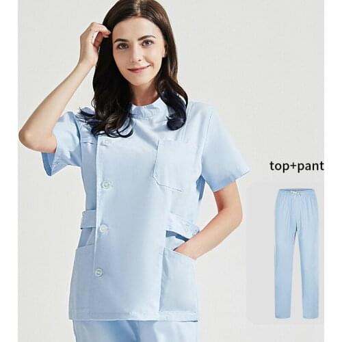 Famale Beautician Beauty Salon Nurse Work Clothing Pet Grooming Agency Scrubs Set Women Men Scrub Workwear Short Sleeved Uniform