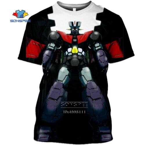 Mazinger Z Robot War Anime Grendizer 3D Print Mens T-Shirt Women Summer Tshirt T shirt Harajuku Casual Short Sleeve Fitness Top
