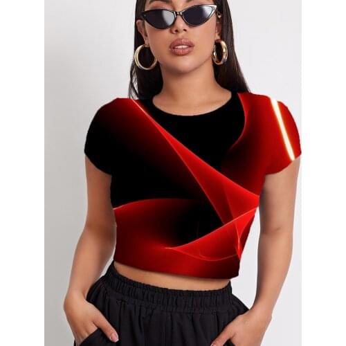 3d Tshirt Abstract T shirt Women Psychedelic Navel Bare Art T-shirts 3d Harajuku Tshirt Printed Womens Clothing Hip Hop Printed