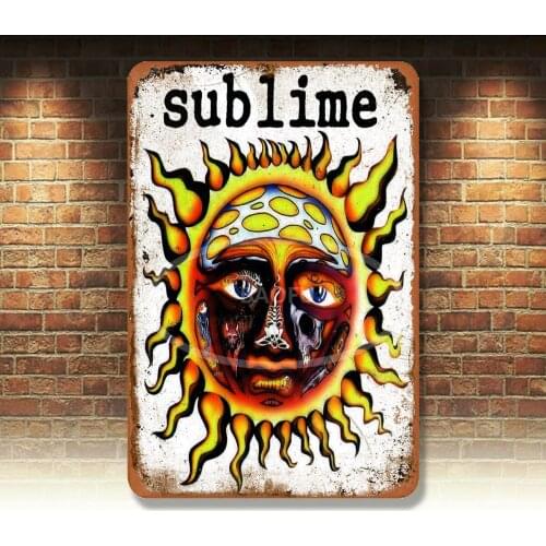 Keviewly Sublime Iron Wall Painting Metal Retro Band Tin Logo Retro Garage Plaque Decoration