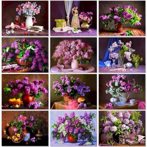 Oil Painting Flower Style Paint By Numbers Kit Acrylic Paints 60*75 Painting On Canvas Home Decor Adults Handiwork Drawing
