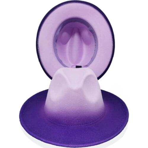 The latest Fedora Hat Gradient Hat Fashion Hat Lady Felt Hat Mixed Color Jazz Hat Fedora Hat Fedora Hat кепка женская