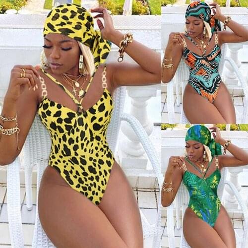 2021 New One Piece Swimsuit Sexy Leopard Printed Swimwear Women Bathing Suit Beach Backless Swimsuit Female