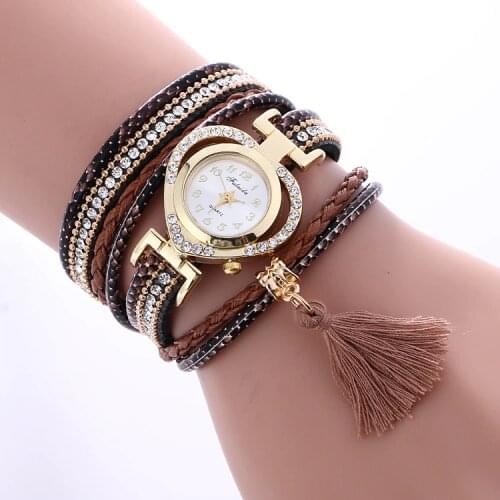 Wholesale New Fulaida Fashion Heart Quartz Watch Women Multilayer Tassel Pendant Wristwatch Hot Women Bracelet Watch 916935