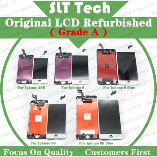 Genuine Original LCD Refurbished Display For Iphone 5s se 6 6s plus LCD Screen Original Digitizer With Cold Glue Frame Assembly