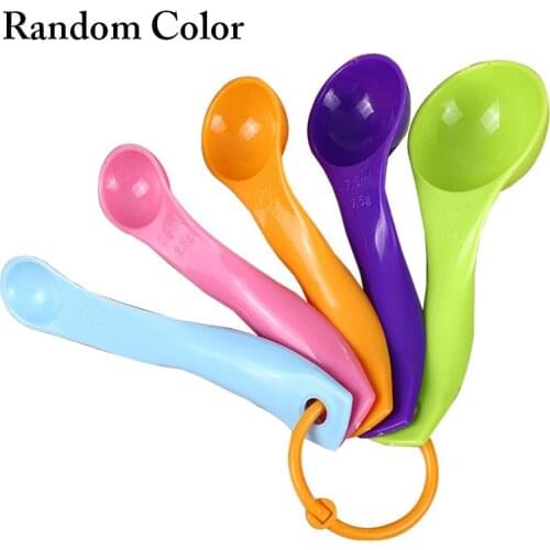Kapmore 5Pcs Plastic Measuring Spoons Professional Scale Measuring Cup Baking Spoon Kitchen Measuring Tools Accessories