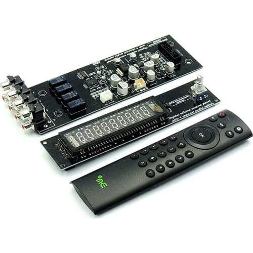 VFD display volume controller HIFI preamp board 4-way audio source switching board T1326