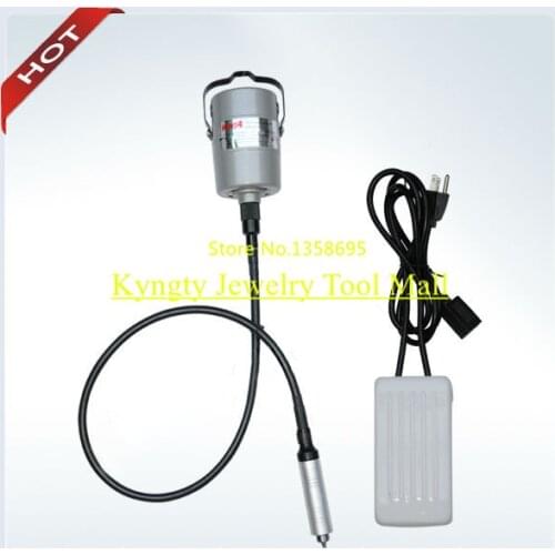 Jewelry Machine Flex Shaft Machine for Polish with 10 pcs Tungsten Carbide Burs Set and 30 pcs Mini Brushes Free 180 W 17000 rpm