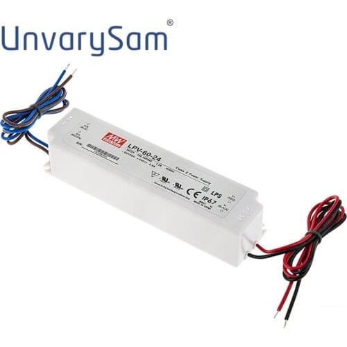 Mean Well Waterproof LED Power Supply - LPV series 60W Single Output LED Power Supply 5V 12V 24V DC 60W Switching Power Supply