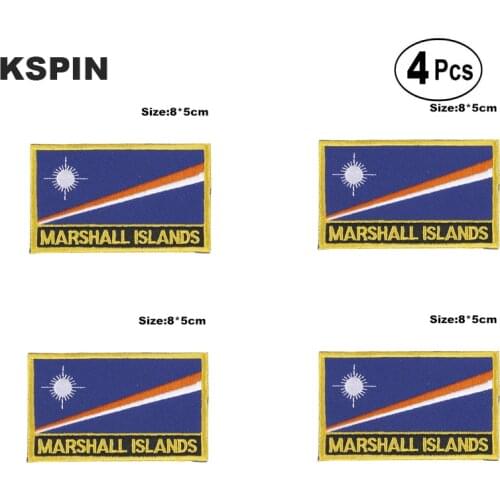 Marshall Rectangular Shape Flag Iron on Saw on Patches Embroidered Flag Patches National Flag Patches for Clothing