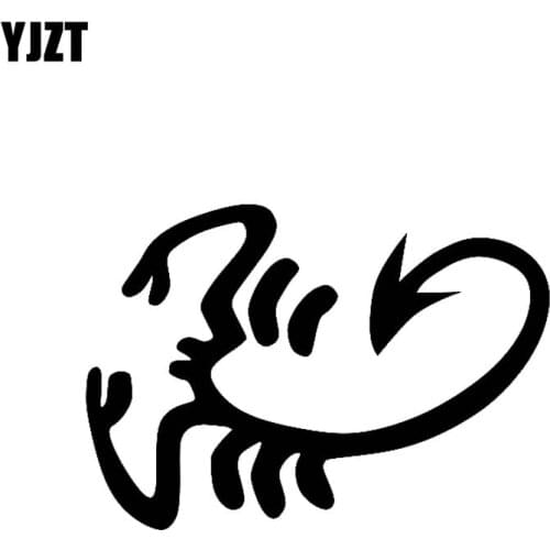 YJZT 15.3CM*10.6CM Valiant Scorpion Brief Strokes Dazzling Predator Car Sticker Vinyl Decal Black/Silver C19-0429