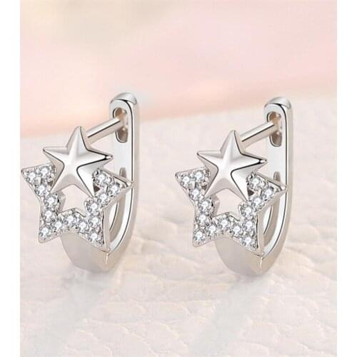 New Arrival Five-pointed Star Earrings For Women Hoops Earrings Jewelry Charming Hollow Earring Girls Party Anniversary Present