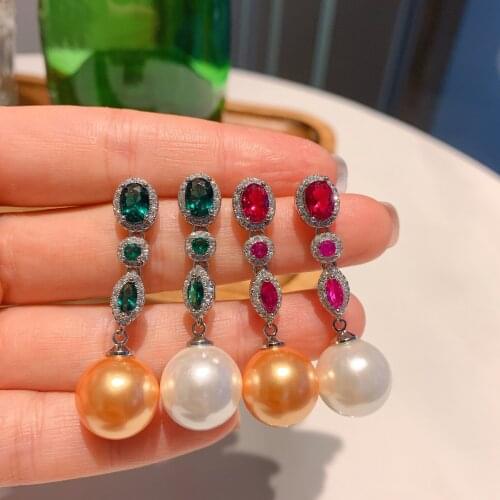 QTT Gorgeous Pearl Hanging Earrings Natural Pearl 925 Sterling Silver Earrings Pearl Jewelry For Women Wedding Accessories Gift