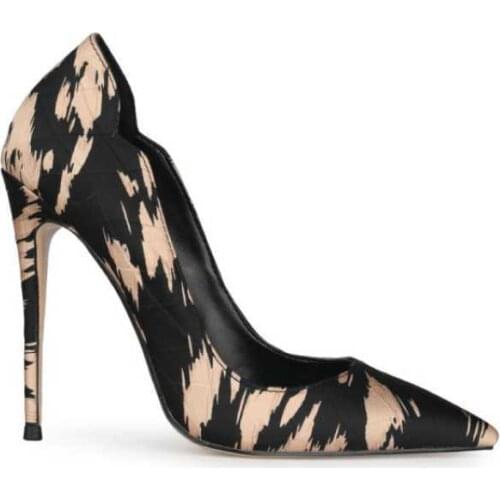 Vogue of new fund of 2021 autumn low soft leather shoes for high heel shoes with pointed toes shallow mouth party 11cm