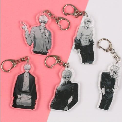 1 Pcs Cartoon Anime Jujutsu Kaisen Acrylic Keychains Cosplay Figure Gojo Satoru Bag Pendant Keyrings Collection Gifts Toys