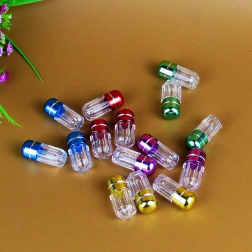 100Pcs Colorful Empty Pill Box Plastic Transparent Capsule Shell Medicine Box Plastic Pill Case Bottle Tablet Storage Container