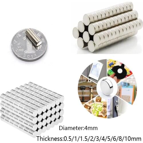 100Pcs Mini Small Round Magnet 4x1 4x1.5 4x2 4x3 4x10 mm Neodymium Magnet Permanent NdFeB Super Strong Powerful Magnets 4*2