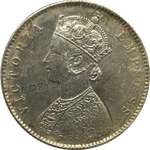 1886 India Half Rupee Victoria Queen Cupronickel Plated Silver Collectibles Copy Coin