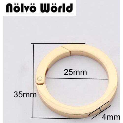 30pcs 3 colors 25mm (1 inch ),4mm Thick,Good Gold Color Belt Strap Snap Clip Trigger Squared Spring Gate Ring