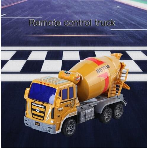 4 Channel 2.4G Engineering Vehicle Mixer 1/30 RC Mini Truck Model With LED Effect Funny Toy For Kids Christmas Gifts