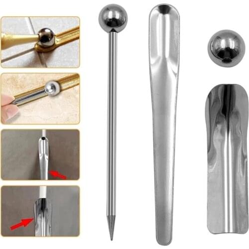 5pcs Hot Beauty Seam Construction Tool Set Floor Tile Grout Repair Steel Pressed Ball Stick Corner Angle Scraper Wall Gap Cleane