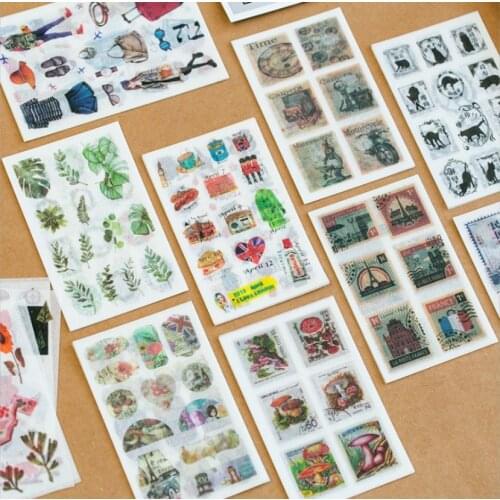 6sheet/Pack Kawaii Cartoon Girls Flowers Washi Paper Stickers Decoration DIY Diary Scrapbooking Mobile Stickers Stationery Gift
