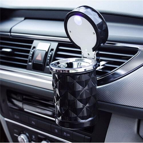 Car Accessories Portable LED Light Car Ashtray Universal Cigarette Cylinder Holder Car Styling 2019