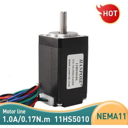 Free shipping Nema11 11hs5010 two phases 4 wires 0.17N.m 1.8 degrees hybrid Stepper motor 28BYGH for new CNC router